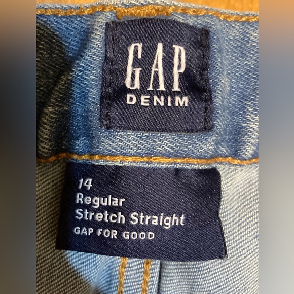 Girls Size 14 Regular Gap Denim Stretch Straight Adjustable Waist Jeans - Picture 11 of 16
